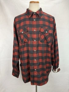 Zero Foxtrot Check Red Black Contrast Camo Button Up Flannel Shirt Men's 3XL - Picture 1 of 15