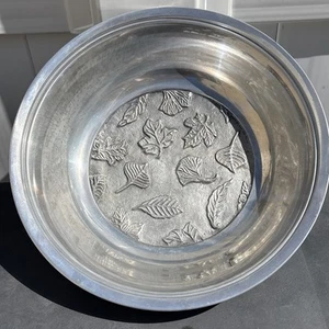 Dansk Indien Metall Herzstück Schüssel 14" x 4,5" Blätter Natur Design graviert - Bild 1 von 21