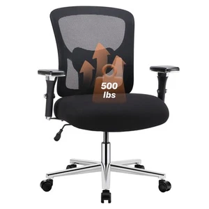 Ergonomic 500lbs Wide Heavy Duty Big and Tall Home Office Chair with Adjustab... - Picture 1 of 8