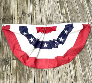 USA Plissee Wimpelkette 4x2ft Fourth of July Dekor amerikanisch rot weiß blau patriotisch - Bild 1 von 2