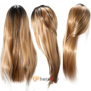 Sexy 25,6" lange glatte Perücken Mode Cosplay Kostüm Anime Haar Party volle Perücken - Bild 1 von 15