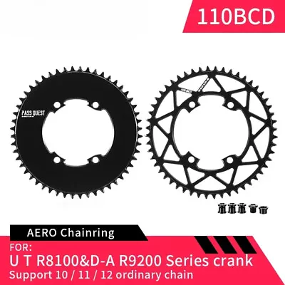110 BCD Round Chainwheels for Shimano 36T-58T Road Bicycle Crankset Chainrings - Image 1 of 4