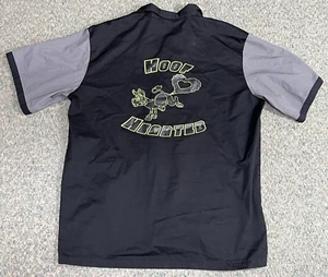 Hilton Bowling Retro Shirt Mens L Button Up Black/Gray Windbreaker Hoof Hearted - Picture 1 of 13