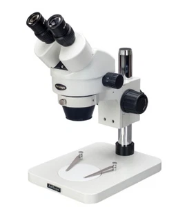 AmScope SM-1BSX 3.5X-45X Table Pillar Stand Zoom Magnification Stereo Microscope - Picture 1 of 4