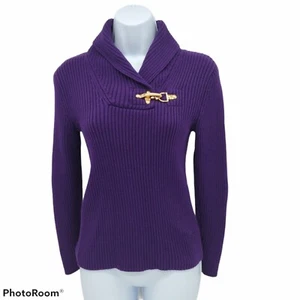 Lauren Ralph Lauren Womens Sweater Small Purple Long Sleeve 100% Cotton - Bild 1 von 6
