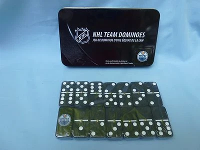 Edmonton Oilers   NHL TEAM DOMINOES Double Six Domino Set  NEW in GIFT TIN BOX - Image 1 of 4