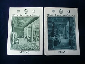 2 x HOTEL PRINCIPE e SAVOIA 1927 MILÁN ITALIA FOLLETO TURÍSTICO VINTAGE - Imagen 1 de 12