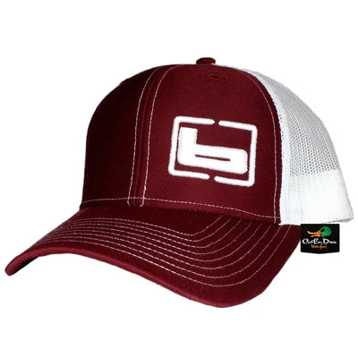 NEW BANDED GEAR TRUCKER CAP HAT CARDINAL RED WHITE W/ "b" SIDE LOGO ADJUSTABLE - Image 1 of 3