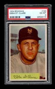 1954 Bowman EBBA ST. CLAIRE New York Giants #128 PSA 6 - Foto 1 di 2