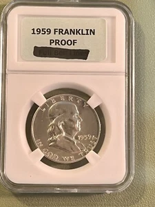 1959 Proof Franklin Half Dollar Bright White Silver - Picture 1 of 2