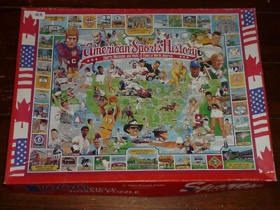 WHITE MOUNTAIN 1000 pc puzzle AMERICAN SPORTS HISTORY  -  1995 VINTAGE - Image 1 of 3