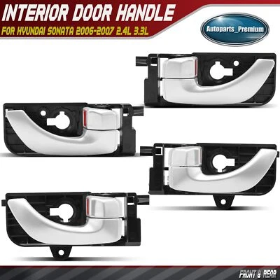Front & Rear Silver Interior Door Handle for Hyundai Sonata 2006-2007 2.4L 3.3L - Image 1 of 4