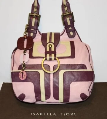 BOLSO DE HOMBRO ISABELLA FIORE Y2K MOD BLOCK BRITTA *BLOQUE DE COLOR ROSA HOBO $795 Foto 1 de 4