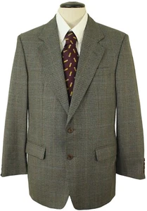 CHAQUETA DE TWEED VINTAGE DAKS 38R GRIS/MARRÓN MEZCLA CUADROS PARA HOMBRE - Imagen 1 de 9