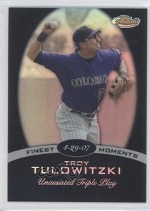 2008 Topps Finest Finest Moments Black Refractor /99 Troy Tulowitzki #FM-TT