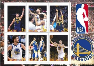 Stamp block NBA Golden Gate Warriors Basketball Palau unpostal issue - Picture 1 of 1