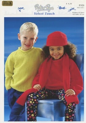 Peter Pan Knitting Pattern P920 Baby & Child Tops, Hat & Scarf 6months-7yrs - Image 1 of 2