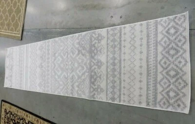 Alfombra manchada marfil/plata 2'-6" x 10', precio reducido 1172601941 ADR107B-210 Foto 1 de 4