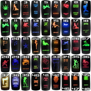 Custom Rocker Toggle Switch Panel ON OFF 2/3Way 12V 24V for UTV Car Truck Marine - Picture 1 of 204