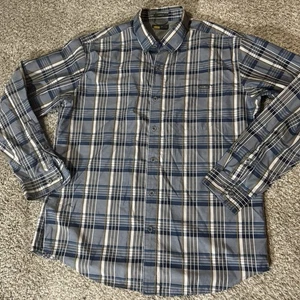 Eddie Bauer Hemd Herren Large blau kariert Classic Fit Knopfleiste " - Bild 1 von 8