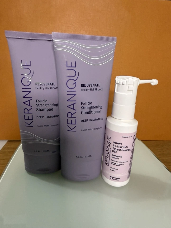 Keranique Tratamiento de Crecimiento del Cabello para Mujer - Sistema de Rebrote Conjunto de 3 NUEVO / Caja Foto 1 de 1