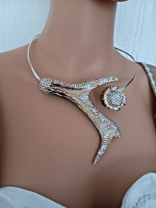 Ciondolo con cerchio in argento corna di cervo rosa di capriolo con cristallo Swarovski Oktoberfest - Foto 1 di 15