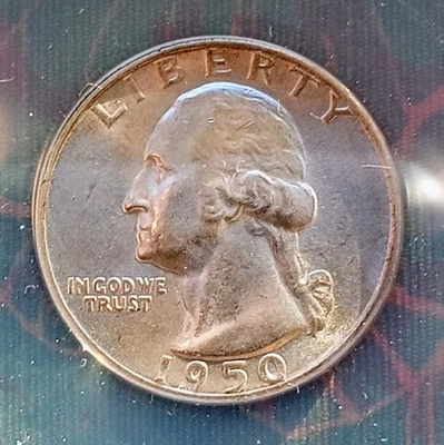 1950 S  Washington Silver Quarter S/D ANACS Graded MS 65 Condition. - Image 1 of 4