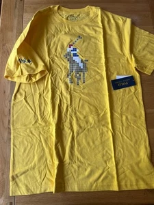 Boys Polo Ralph Lauren Short Sleeve Polo Shirt yellow big horse XL 18 20 years - Picture 1 of 7