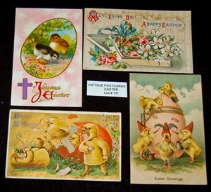 ANTIQUE Postcards Lot of 4 Over 110 Years Old Lot#111 Easter - Picture 1 of 2