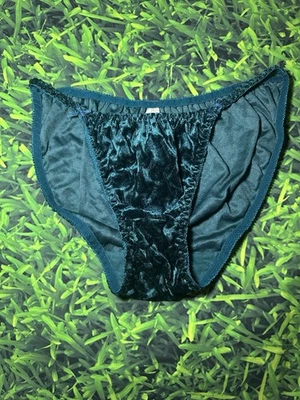 NUEVO CON ETIQUETAS Lencería Mediana Años 90 René Rofé Terciopelo Aplastado Verde Y2K De Colección Foto 1 de 4