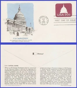 USA4 #U601 U/A FLEETWOOD FDC Capitol Dome - Picture 1 of 1