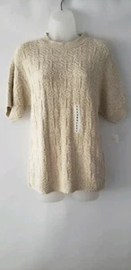 Vtg NWT Bentley Women's Sz S Short Sleeve Knitted Pullover Sweater Top Knitwear - Picture 1 of 7