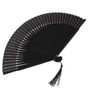 Black Folding Fan Travel Miss Fans Party Decoration Chinese Style Hand - Bild 1 von 12