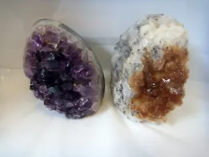 CRISTAL PIRÁMIDE DE AMATISTA Y CITRINO independiente riqueza suerte st376 - Imagen 1 de 5