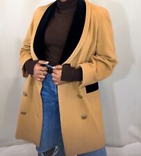 Mansfield Vintage Angora Cashmere Wool Tan Velvet Collar Oversized Coat C61