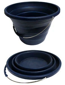 COLLAPSIBLE FOLDING SILICON BUCKET WITH HANDLE caravan camping motorhome boat - Picture 1 of 4