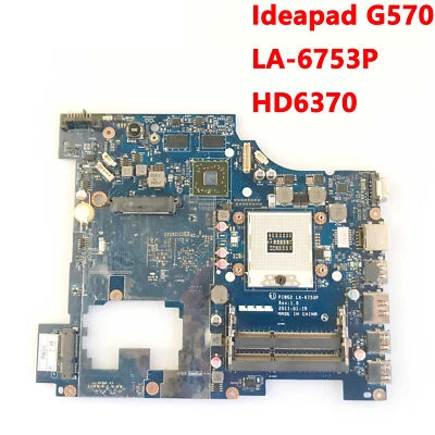 Motherboard For Lenovo G570 G570A LA-6753P HM65 Chipset HD6370M 1GB Video Card - Image 1 of 4