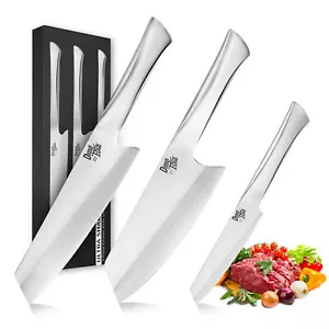 3PCS Kitchen Knife Set Professional High Carbon Sharp Stainless Steel Chef Knife - Picture 1 of 7