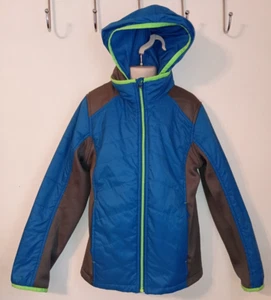 Lands End Kids Squall Fleece Lined Insulated Jacket Blue/Green/Gray Medium 8 - Picture 1 of 6