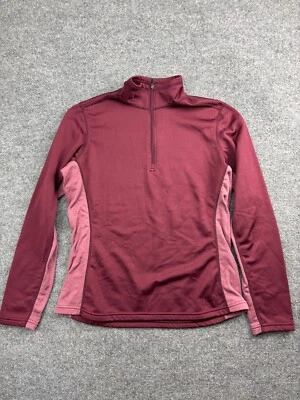 Женский пуловер REI 1/4 на молнии средний бордовый с длинным рукавом с флисовой подкладкой и ложным воротником - Изображение 1 из 4