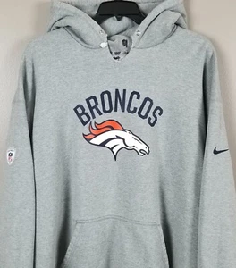NIKE DENVER BRONCOS NFL TEAM ISSUED HOODIE SWEATSHIRT HEAVY GREY BLUE (SIZE 3XL) - Bild 1 von 9