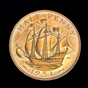 GB GEORGE VI PROOF HALFPENNY - 1951 ++ PERFEKTER GLÄNZENDER PROOF !! ++[175-12] - Bild 1 von 6