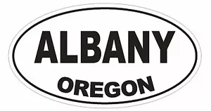 Albany Oregon Oval Bumper Sticker or Helmet Sticker D1646 Euro Oval - Picture 1 of 1
