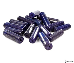 16 piezas cuentas largas perforadas con forma de tubo de lapislázuli azul natural ~ 380 quilates - Imagen 1 de 6
