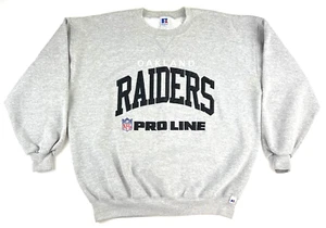 Felpa girocollo vintage Oakland Raiders Russell Athletic grigia taglia 2XL USA - Foto 1 di 7