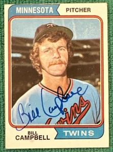 1974 Topps #26 ⚾️ Bill Campbell ⚾️ Minnesota Twins ⚾️ Autographed ✍️ - Picture 1 of 7
