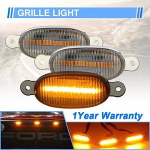 3Pcs For Ford F-150 Raptor Front Grille 3000K Amber Full LED Lamp Running Light - Picture 1 of 7