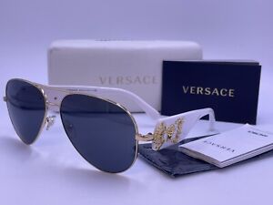 VERSACE VE2150Q 1341/87 LIMITED EDITION WHITE AVIATOR AUTHENTIC ITALY MOD.2150Q 