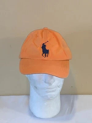 RALPH LAUREN PONY CLÁSICO POLO NARANJA GORRA CON TIRANTES TALLA ÚNICA 100% ALGODÓN Foto 1 de 4