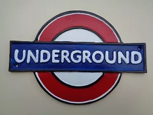 berühmter Transport für London UNTERGRUND - schweres Eisenbahnschild Metall nicht Emaille - Bild 1 von 1